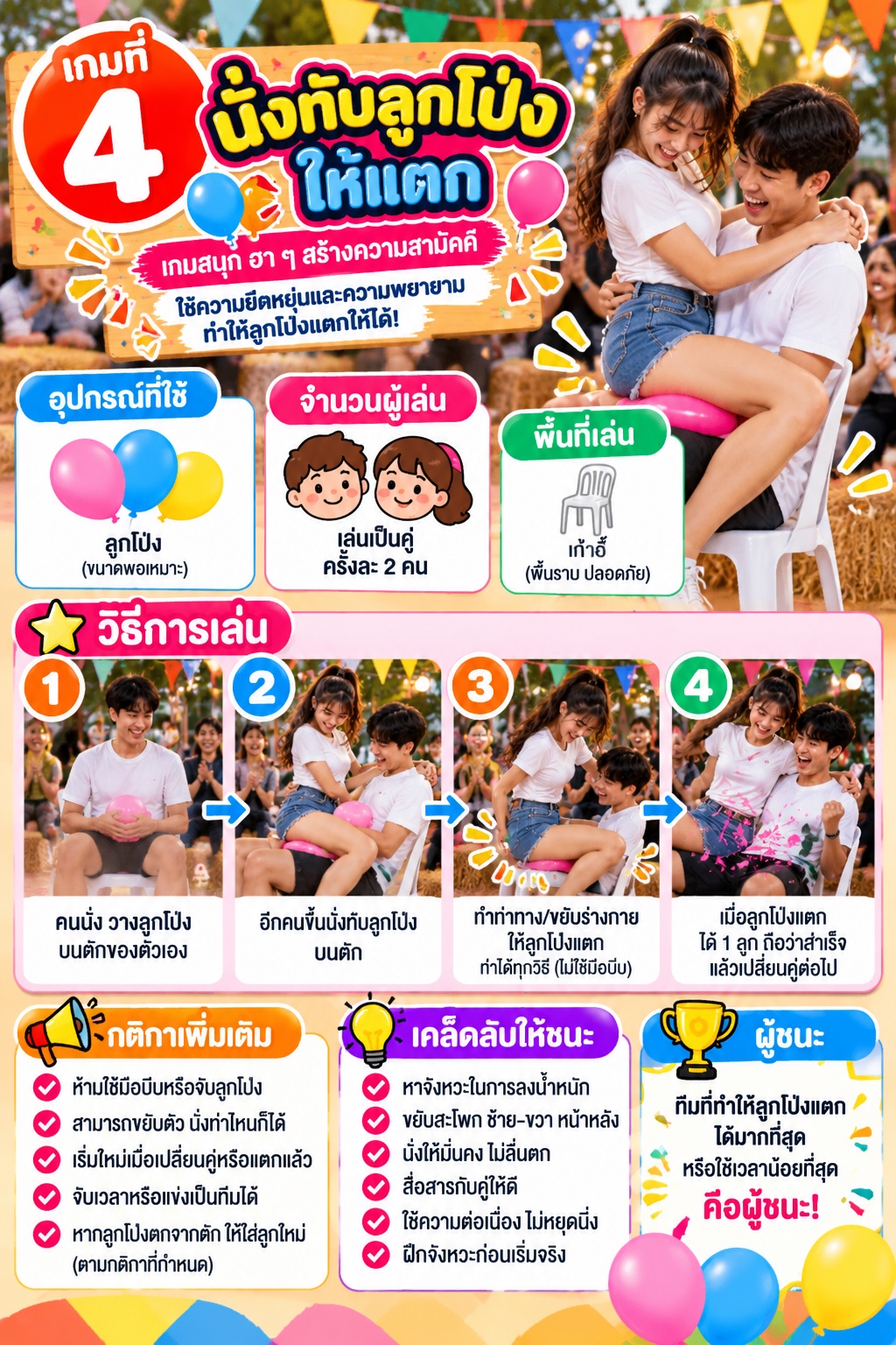 เกมที่ 4 วิ่งทับลูกโป่งให้แตก
